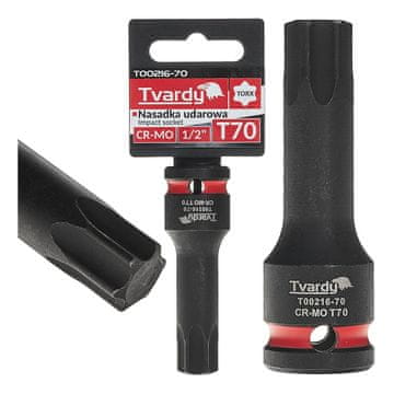 Tvardy Torx udarni nasadni ključ 1/2" T70 CR-MO (10/100)