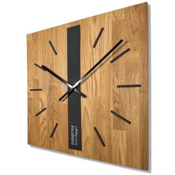 Flexistyle Drveni zidni sat Oak Classic 50cm crni SQ