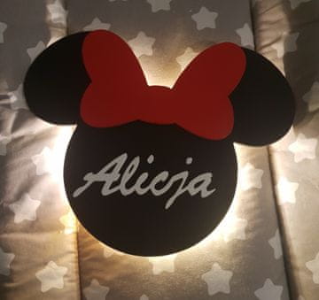 Noćna lampa u obliku miša s imenom, LED na baterije