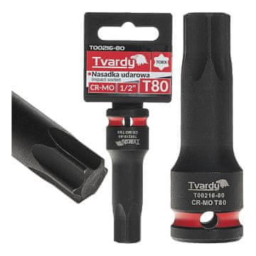 Tvardy Torx udarni nasadni ključ 1/2" T80 CR-MO (8/80)