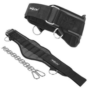 Pojas za dip belt s jakim utezima i lancem - premium P03