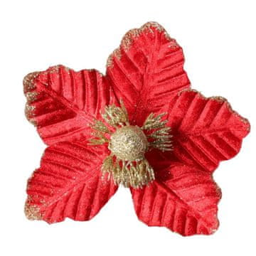 IN Crvena i zlatna magnolija na cvjetovima - cvjetovi za božićno drvce 19,5 cm