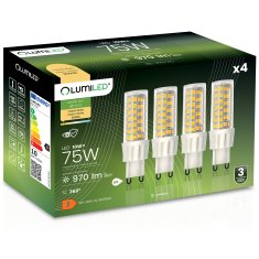 LUMILED 4x G9 LED kapsulna žarulja 10W = 75W 970lm 3000K Topla svjetlost 360°