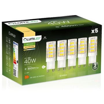 LUMILED 5x G9 LED kapsulna žarulja 5W = 40W 460lm 3000K Topla svjetlost 360°