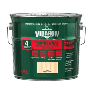 VIDARON IMPREGNANTNI PREMAZ ZA DRVO BEZBOJNI V01 2,5L