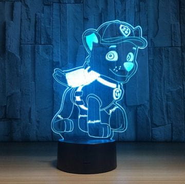 DZ 3D LED lampa PAW PATROL ROCKY miješana boja + DALJINSKI UPRAVLJAČ