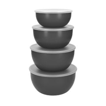 KitchenAid zdjele za kuhanje s poklopcima, pakiranje od 4, tamno sive