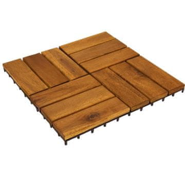 Koopman Set od 9 drvenih pločica za terasu 30 x 30 cm od akacijevog drva