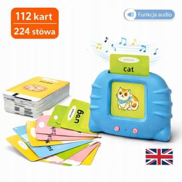 ČITAČ KARTICA S ENGLESKOM VOKABULAROM - 112 KARTICA / 224 RIJEČI