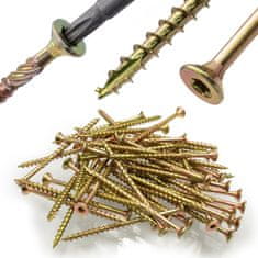 APM Vijci za drvo torx 4x45, upuštena glava, žuti cink, 200 komada