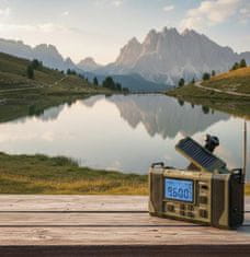Hawk Expedition R20 HWRDI420GN Solarna radio dinamo kurbla sive boje