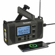 Hawk Expedition R20 HWRDI420GN Solarna radio dinamo kurbla sive boje