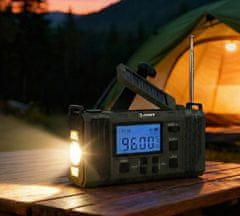 Hawk Expedition R20 HWRDI420GN Solarna radio dinamo kurbla sive boje