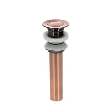 Čep za umivaonik s preljevom, ružičasto zlato, copper 1 19 cm