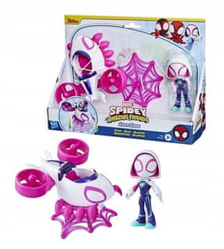 Hasbro SPIDEY SET Amazing Friends GHOST SPIDER HELICOPTER FIGURA VOZILO