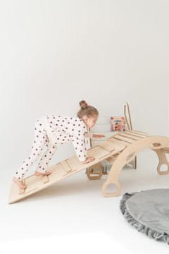 PTI 2 u 1 Montessori XXL ljuljačka s ručkama + LJESTVE tobogan - drvena