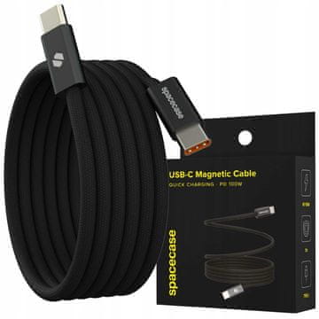 USB-C na USB-C magnetski kabel 1M 100W CL06 crni