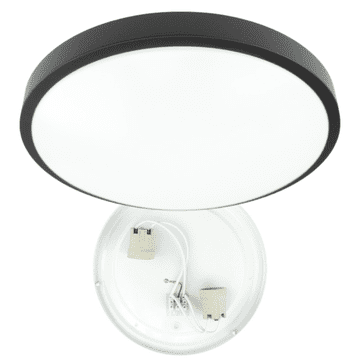 Eco light Okrugla nadgradna stropna svjetiljka za dvije žarulje, 2x E27, crna