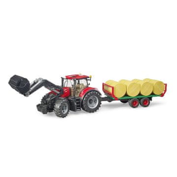 Bruder Traktor Case Optum s prikolicom za odvoz bala BRUDER 03198 Profi 1:16