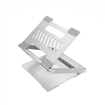 Canyon stalak za laptop s hubom, TYPE C F na HDMI2.0+2USB3.0+USBC3.0+RJ45+PD, TYPE C na C kabel 1m bijeli s Emarker: HUSB332A, Materijal: Aluminijsko kućište+ABS+PS, Dimenzije: 245x240x27.2+/-0.3mm