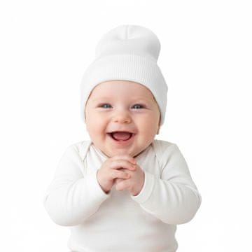 Štrumfeta kapa za bebe 0 - 3 mjeseca 36-40 cm mekana, nježna - bijela