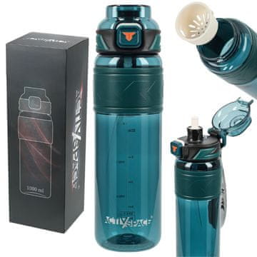 Tritan boca za vodu 1000 ml s mjernom posudom - zelena