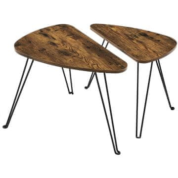 Stolik kavani tamnosmeđi, set od 2 kom, 60x38x47,5, Begryf