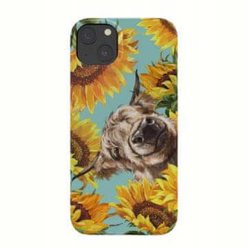 Highland Futrola za iPhone 14 Plus s škotskom kravom i suncokretima, plava