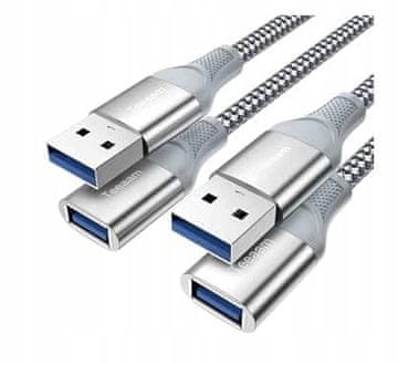 Teeaam USB 3.0 kabel 2m + 3m A muško-ženski aluminijski utikač