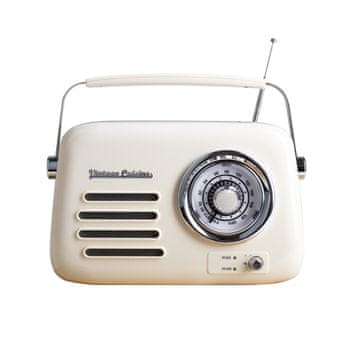 Bluetooth radio s metalnom ručkom Vintage Cuisine Cream 2.0