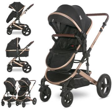 Lorelli Boston - 2-u-1 multifunkcionalna kolica | Crna + adapteri
