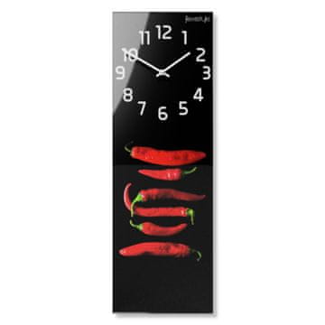 Flexistyle Veliki akrilni stakleni zidni sat za dnevni boravak ili kuhinju Chilli