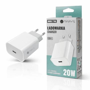 Maryin 20W USB-C zidni punjač za brzo punjenje, bijeli, učinkovit, snažan