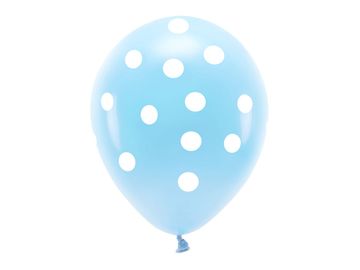 PartyDeco Eko baloni 33 cm pastelno plavi s točkicama 6 kom