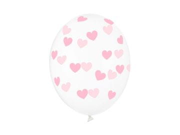 PartyDeco baloni 30 cm prozirna srca 1 pakiranje od 50 kom