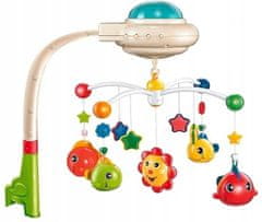 LandToys Vrtuljak ZA DJEČJI KREVETIĆ S RIBAMA ZA DJECU Zvjezdani projektor