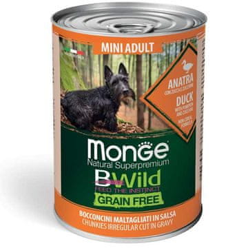Monge BWild Adult Dog Mini Patka s bundevom i tikvicama 400g