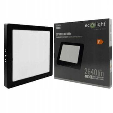 LED Downlight N/T kvadratni 24W 4000K crni DL-1