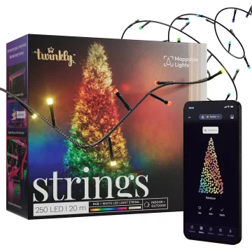 Twinkly Strings 250 led rgbw crna žica/plutajući utikač (eu tip)