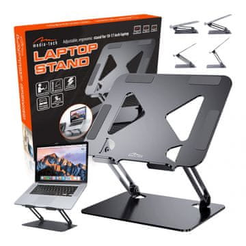 POD MEDIA-TECH LAPTOP STAND MT2661 stalak za prijenosno računalo, srebrni