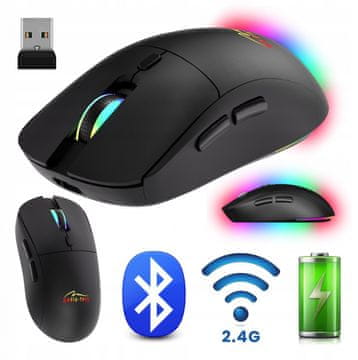 slomart MEDIA-TECH MT1124 miš 2u1 (BT/RF), crna