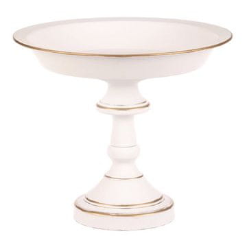Autronic Metalna zdjela Metal bowl - on stand, 26 cm, arrangement, white (FUP540)