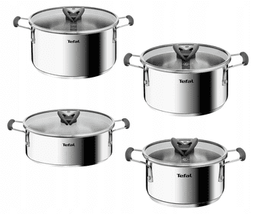 Tefal Opti Space 8-dijelni set posuđa, Thermo Fusion (G7378S55)