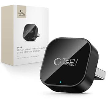 Tech-protect Ultraboost CA01 USB bluetooth adapter Apple CarPlay / Android Auto, crni