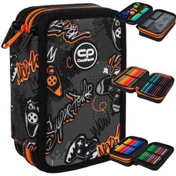 CoolPack Jumper 3 Gamer Coo trostruka pernica s priborom