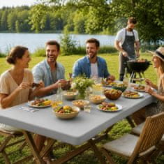 HOME & MARKER® Elastična navlaka za piknik stol 76 × 244 cm, vjetrootporni stolnjak za vanjsku i unutarnju upotrebu, periva | TABLINA Siva