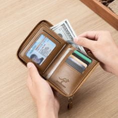 HOME & MARKER® Kožni novčanik s patentnim zatvaračem i RFID zaštitom, 13 pretinaca za kartice, pretinac za novac i kovanice | ZIPPWAL Khaki