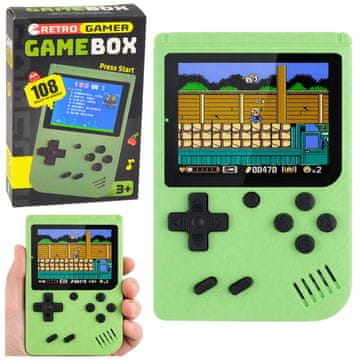 slomart LEAN TOYS Konzola Retro 108w1 ručna igraća konzola, zelena