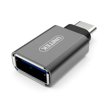 slomart UNITEK Y-A025CGY Adapter USB-C (M) na USB-A (F), metalik