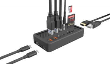 slomart ICY BOX IB-DK4072M-CU31 USB-C Docking Station 10 Gbit/s, crna